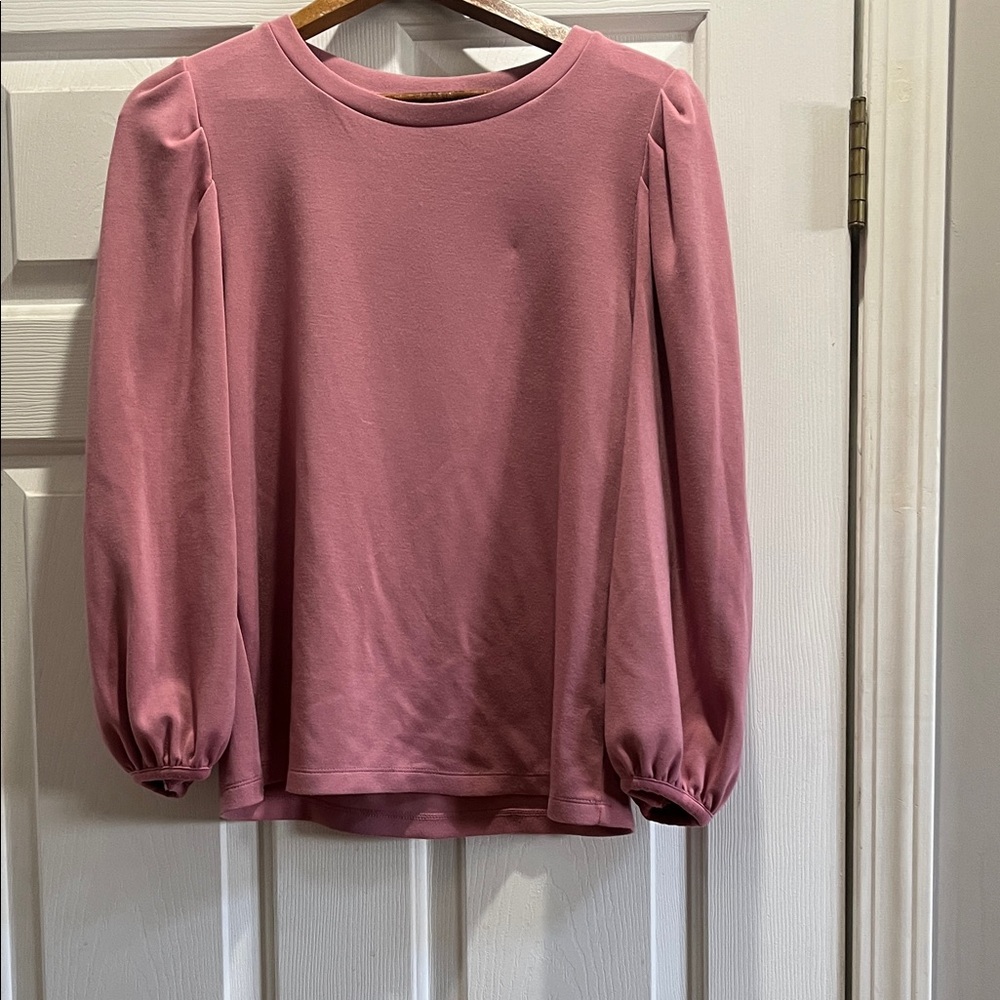 Elegant mauve Blouse with Puff Sleeves